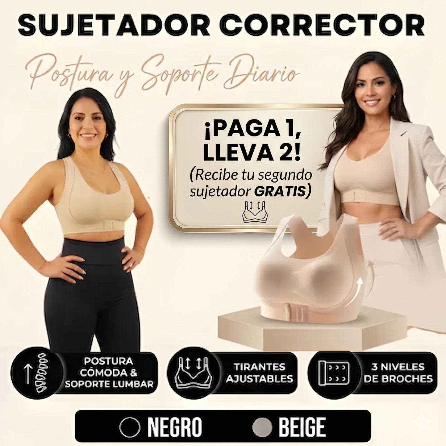 PAGA 1 LLEVA 2 | Sujetador Corrector de Postura Premium